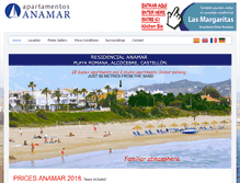 Tablet Screenshot of apartamentosanamar.com